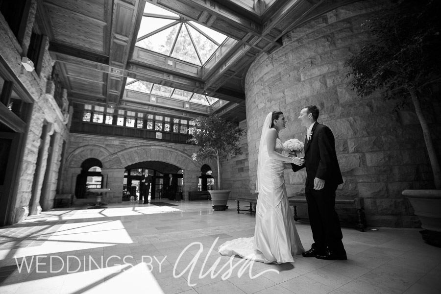 Bride and groom having first look at wedding in Pittsburgh